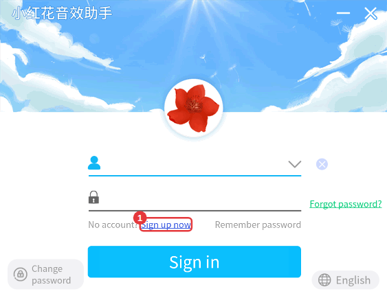 Sign-in window: no account yet? Click Sign up now