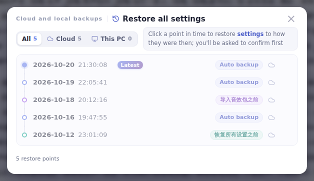 Choose a restore point from before the deletion