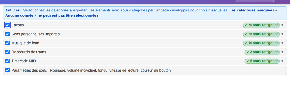 Exporter un pack de sons sur l’ancien PC