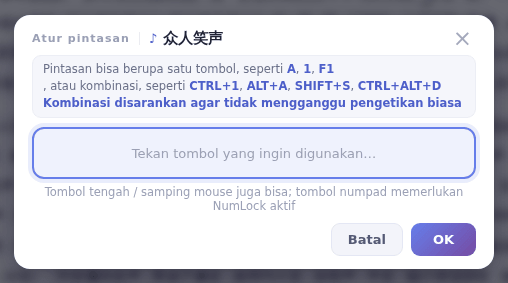 Tekan tombol yang diinginkan, lalu klik OK