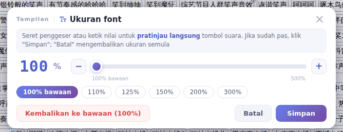 Jendela Ukuran font